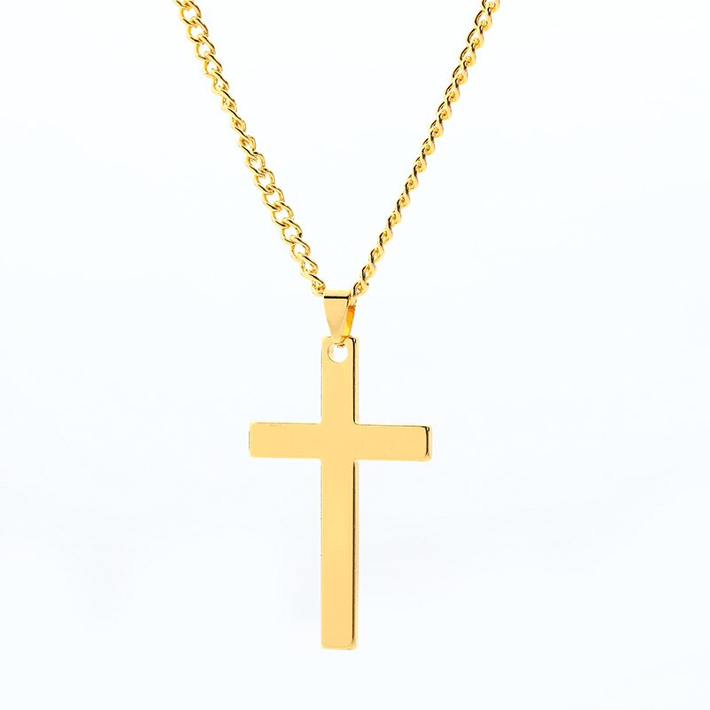 Vintage Cross Pendant Necklace Simple Necklace Black/Gold/Silver Chain Pendant Necklaces for Men and Women Necklace