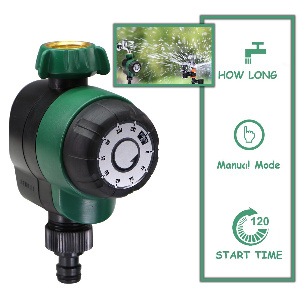 USA 3/4'' NPT Mechanical Watering Timer 120minutes System Drip Timer Manual Irrigation Controllers Garden Flower Watering Device