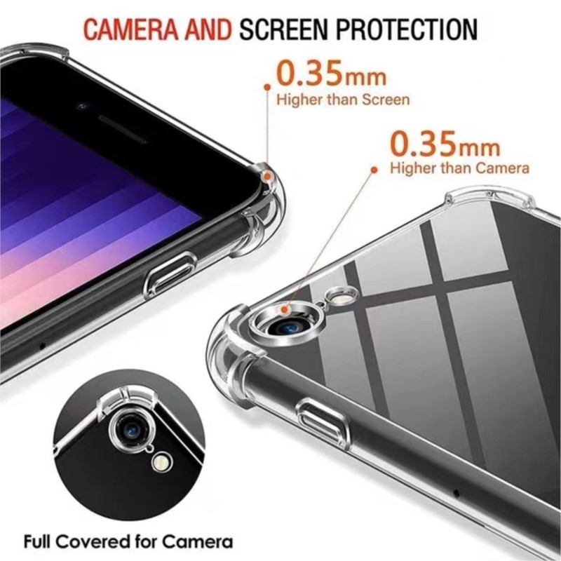 Valbescherming Airbag Soft Case voor Iphone 7 8 Plus X XR XS MAX 11 12 13 14 15 Pro Max SE Fundas Schokbestendig Clear Cover