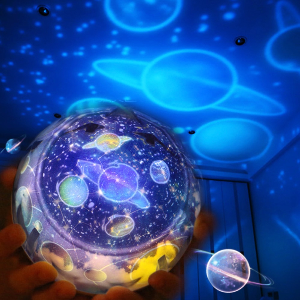Romantische Starry Night Light Sky Projector Ster Lamp Ster Masterplanet Magic Aarde Universe Led Kleurrijke Rotateflashing Kids
