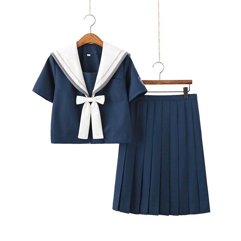 [Haze and Star]-traje de marinero azul marino para mujer, Tops, faldas, , uniforme de escuela secundaria JK, ropa para estudiantes de clase