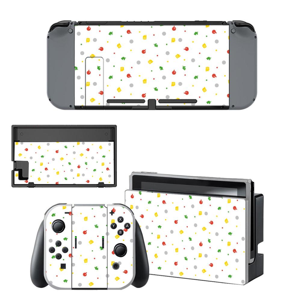 Vinyl Screen Skin Animal Crossing Protector Stickers for Nintendo Switch NS Console + Joy-con Controller + Stand Holder Skins: YSNS2486