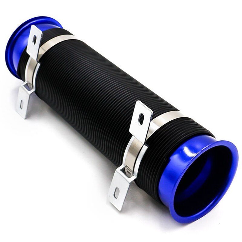 3 "76mm Auto Luft Aufnahme Rohr Kalt Luftführung Futter Schlauch Rohr flexibel Auto Änderung Rohr Luftfilter ansaugrohr Für Universal-: Blau