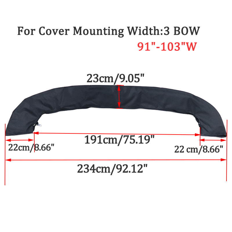 Wasserdichte 600D 3/4 Bogen Bimini Top Boot Abdeckung Kein Rahmen Yacht Boot Abdeckung Mit Reißverschluss Anti UV Staubdicht Abdeckung Marine Zubehör: Blau