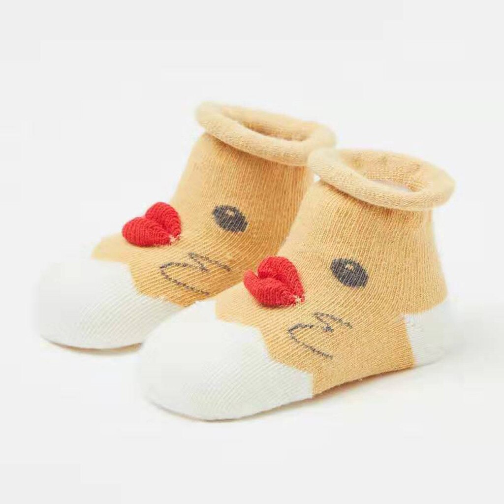 Winter Warm Baby Meisjes Sokken Kinderen Jongen Baby Kinderen Dier Cartoon Dikke Anti-Slip Sokken Slippers Zachte Schoen Sokken