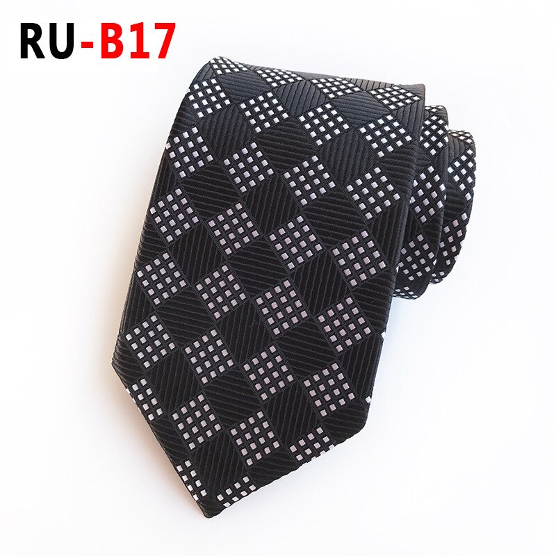 Silk Jacquard 8 cm Plaid Tie Suit Business Tie: RU-B17