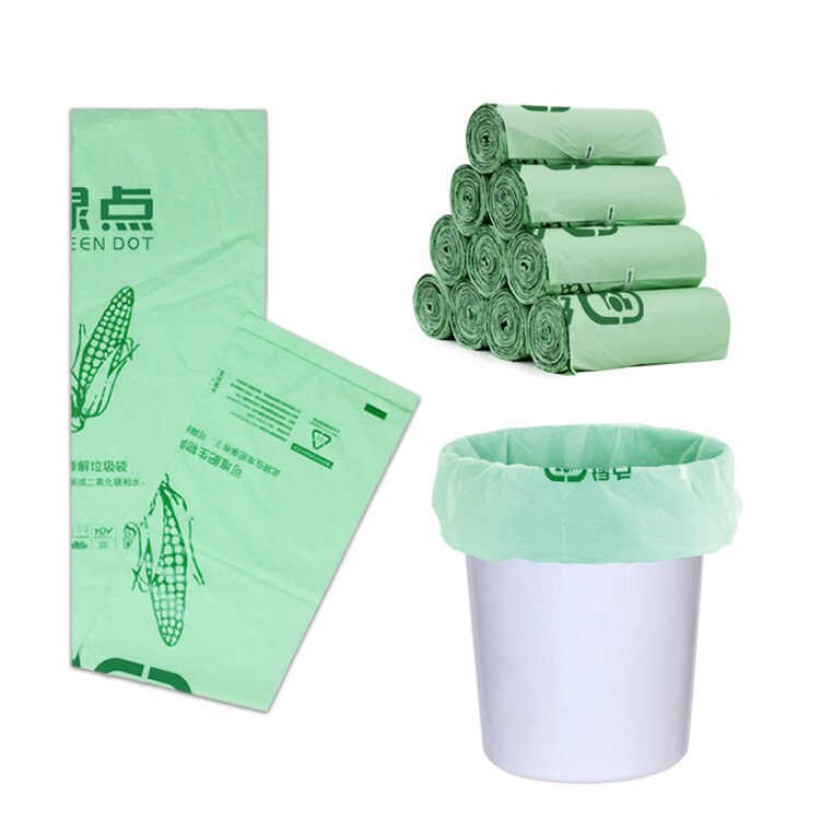 25pcs Fully biodegradable plastic bag PLA+PBAT degradable environmental protection garbage bag degradable drawstring bag