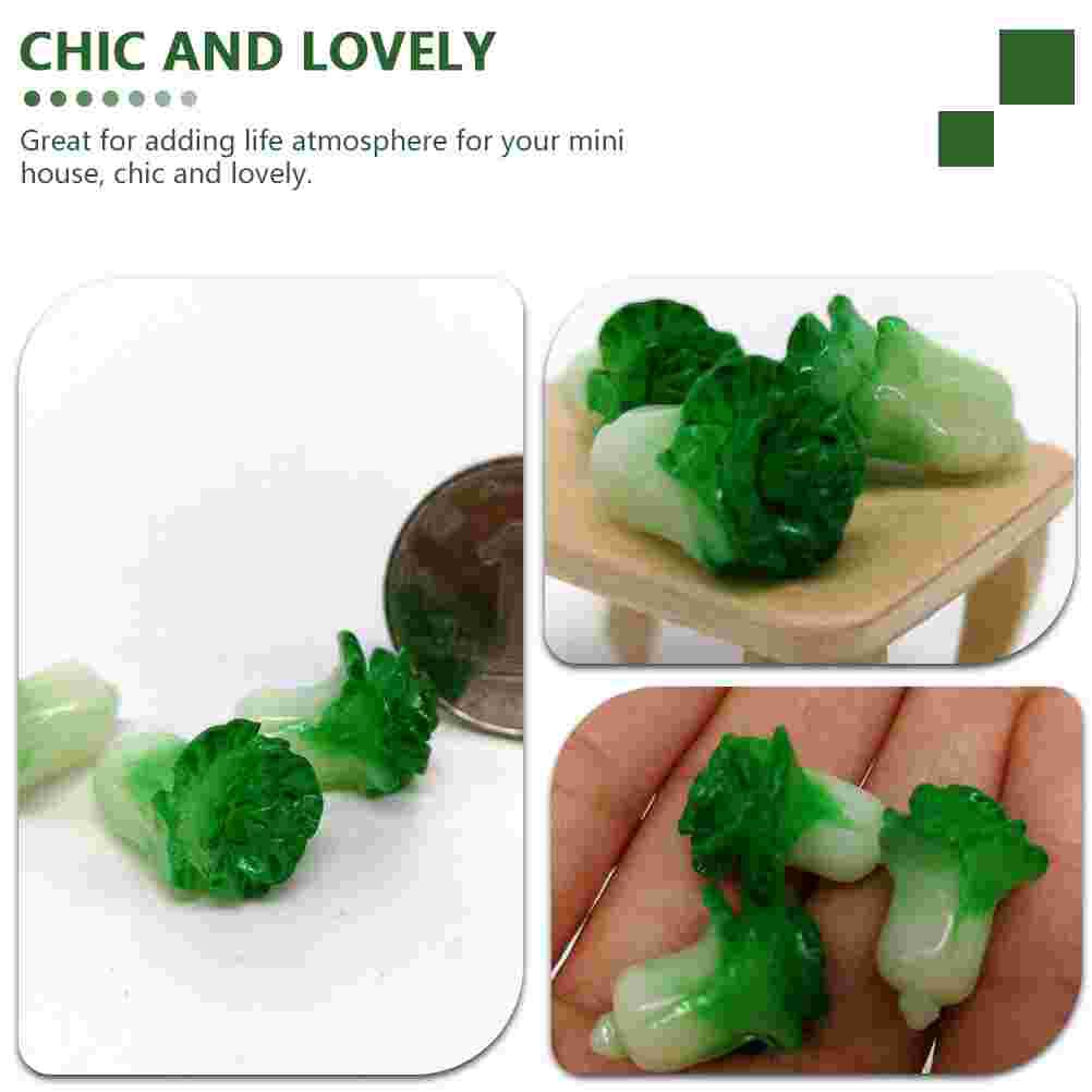 10pcs Mini Cabbage Mini House Decoration Small Cabbage Mini House Supplies