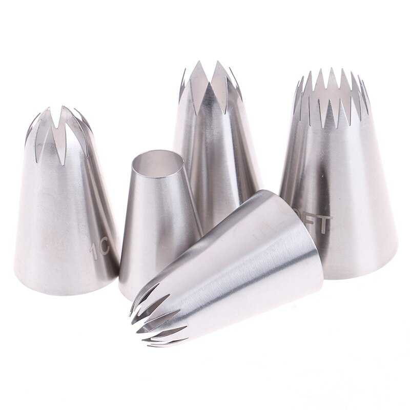 5 Stks/set Pastry Icing Piping Nozzles Rvs Decorating Tip Cake Cupcake Decorateur Rose Accessoires Keuken