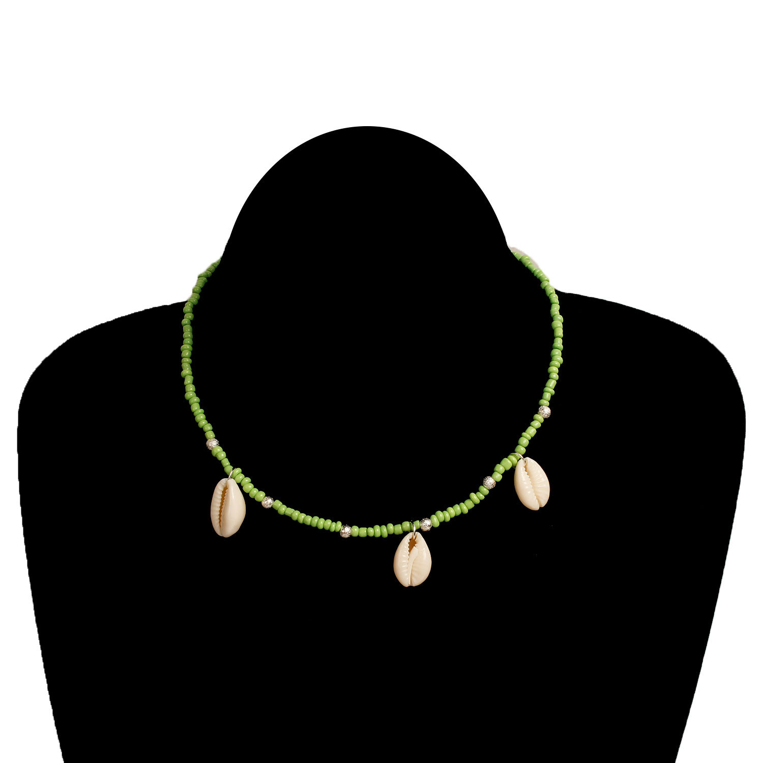 Eenvoudige Mode Accessoires Bohemen Rijst Parel Shell Strand Ketting Vrouwen Mode Hand Kralen Ketting Kraag Ketting: 02