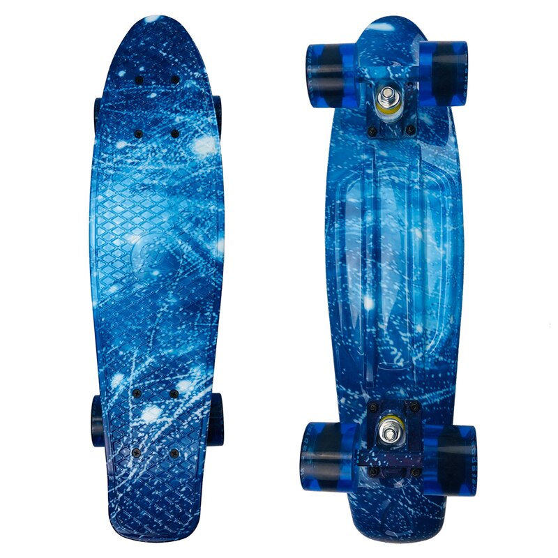 Planche à roulettes Cruiser planche de bord rétro Longboard Skate Ie galaxie complète garçon fille lumière Led