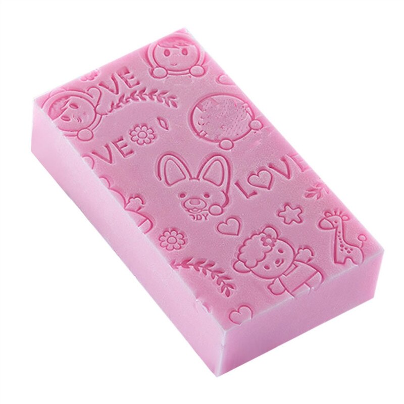 Éponge de bain Ultra douce pour bébé, accessoire de bain exfoliant pour enfant, en coton, à friction, boule de douche: Rose