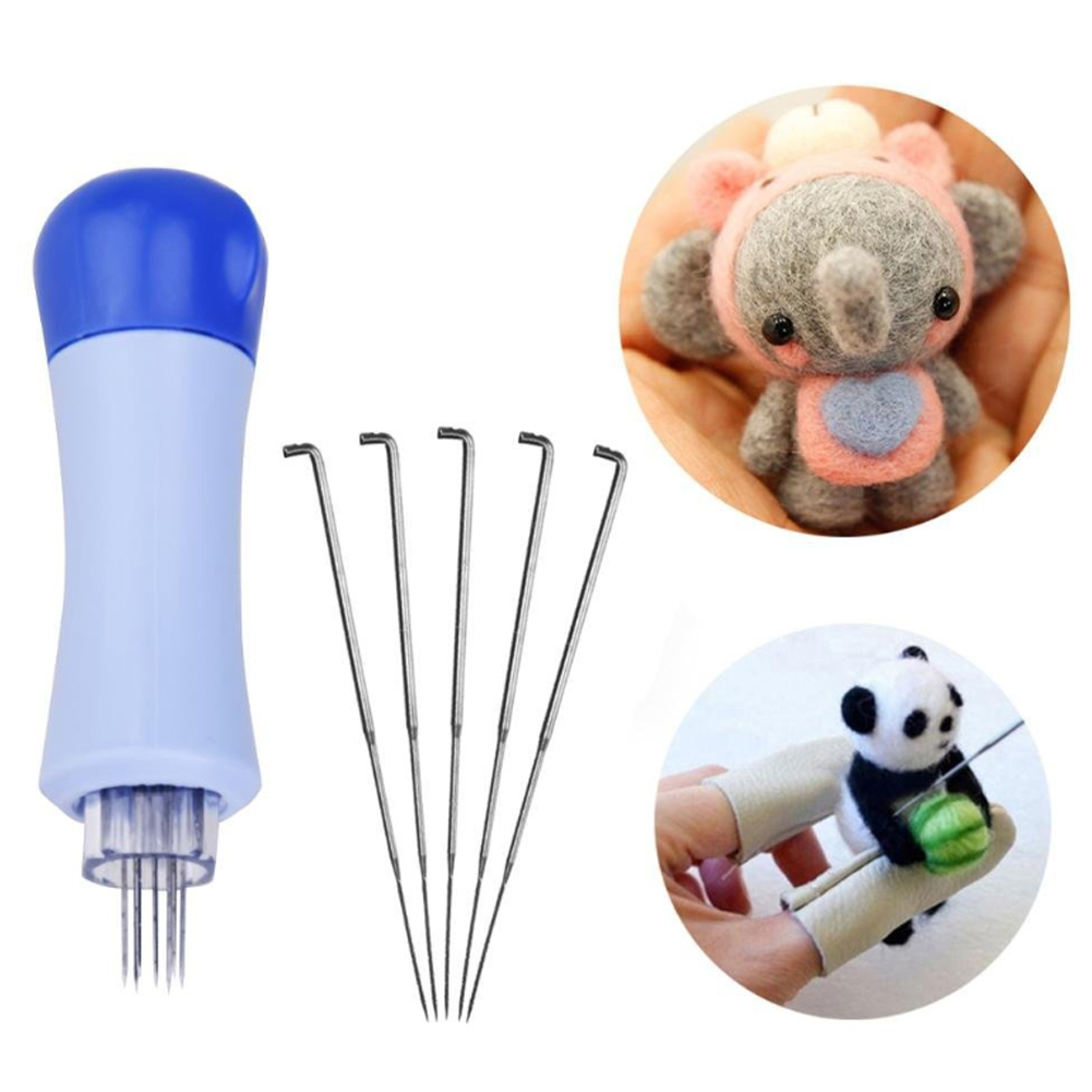 Practical Felting Needle Kit Felting Needles with 7 Needles Felting Starter Kit Felt Diy Package Wool Felt for DIY Felting