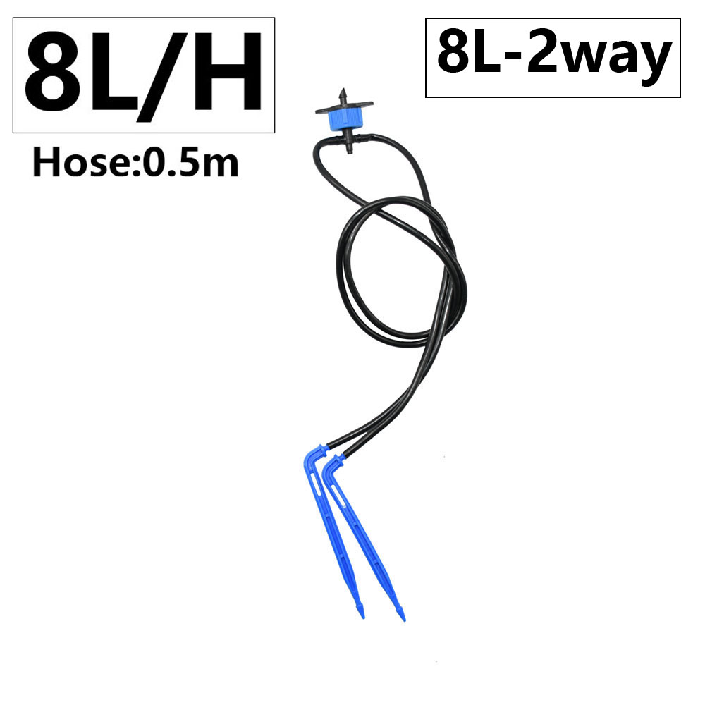 impostato di irrigazione a goccia con freccia curva in vaso per serra dispositivo di gocciolatore di compensazione della pressione muslimata 3/5mm connettore per tubo flessibile a 1/2/4 gareggiare: Grigio chiaro