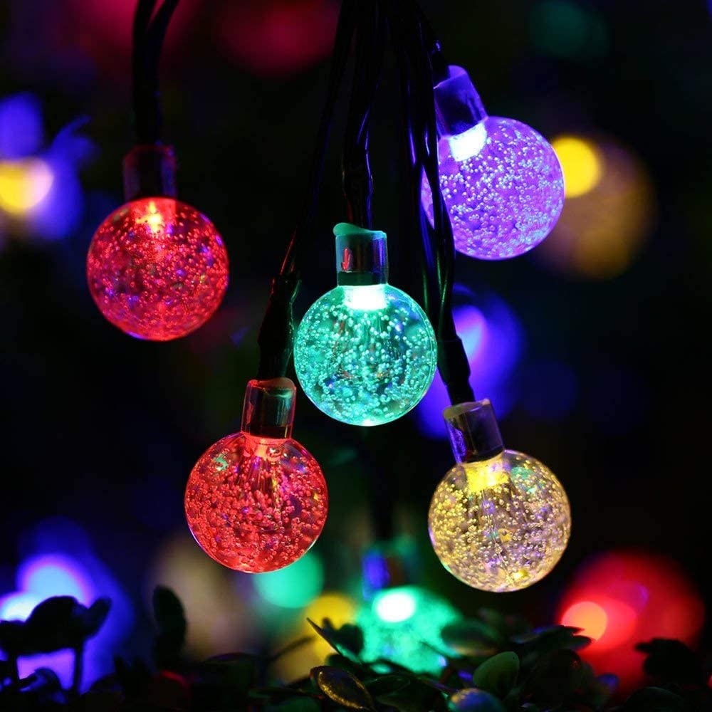 Solar String Lights LED Solar Globe Fairy Garden Lamp Crystal Balls Outdoor Waterproof Solar Powered String Lights Decoration