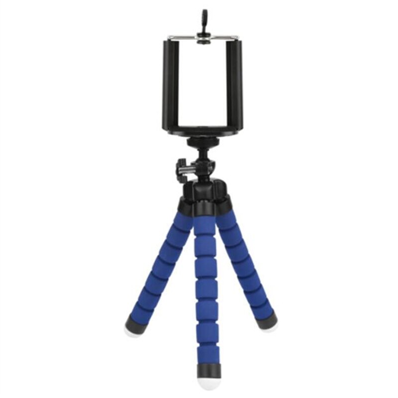 Phone holder Tripods phone Mobile camera desk holder Flexible Octopus Smart phone Tripod For iPhone 11 Pro Max Samsung Xiaomi: Blue and clip