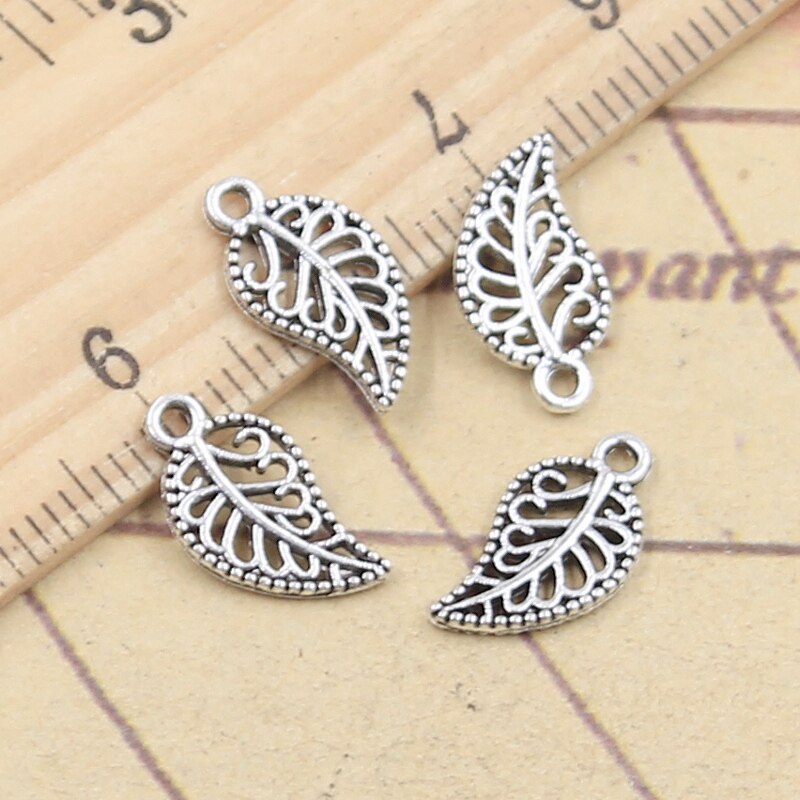 30 stücke Reize Hohl Baum Blatt 14x7mm Tibetischen Silber Farbe Anhänger Antiken Schmuck, sterben DIY Handgemachten Handwerk