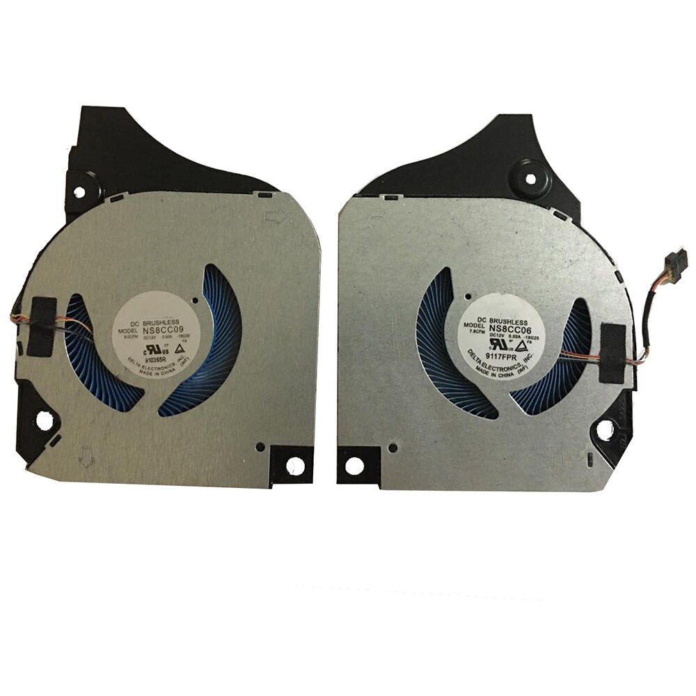 ventilador de CPU y GPU para DELL G7 7790 G5 5590 DC12V NS8CC09-18G25 azul 4 hojas de alambre