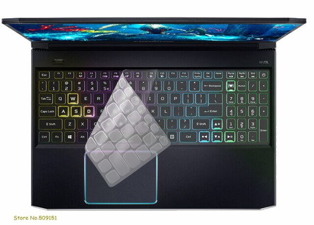 Til acer aspire nitro 5 an515-44 an515-54 an515-55 an515-57 15.6- tommer predator gaming laptop tastaturbeskytter cover: Gennemsigtig