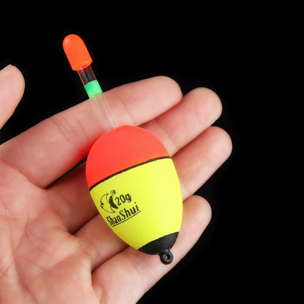 2Pcs EVA Luminous Fishing Night Float Light Stick Foam Plastic Bobber Sea Rock Fishing Striking Floats 5/8/10/15/20/30/40/50/60g