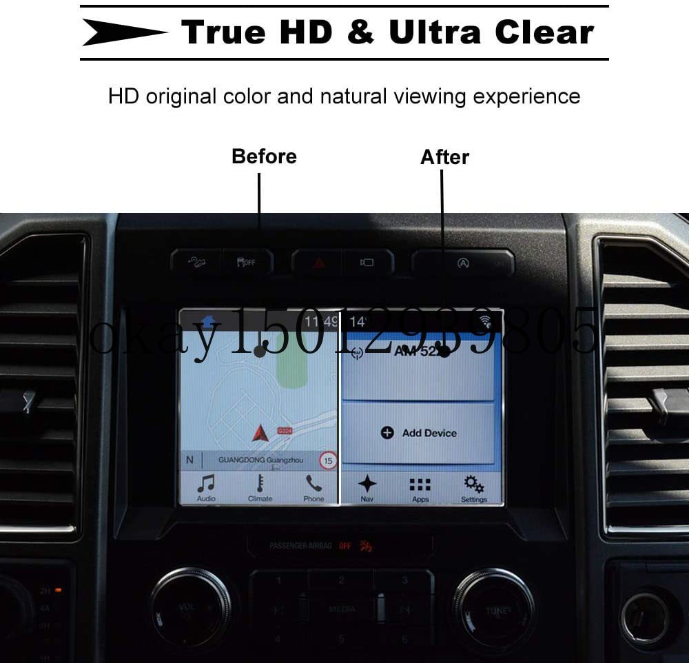 Navigation Screen Protector für Ford F-150 F250 F350 F450 Super Duty Sync2 Sync3 Bildschirm 8 zoll