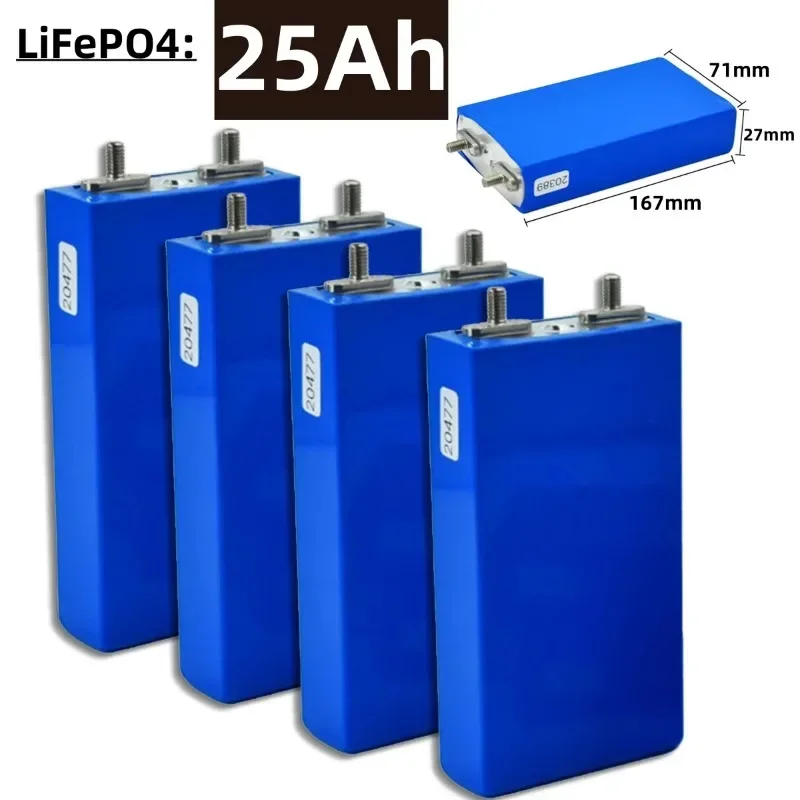 3.2V 25Ah LiFePO4 Battery Cell for Diy 12V 24V36V 48VSolar UPS Power Supply 25000mAh Deep Cycle Lithium Iron Phosphate Batteries