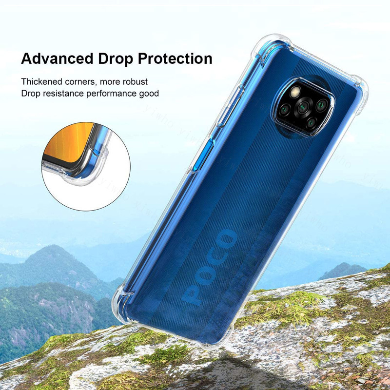 Poco  x3 handyhülle, stoßfest, aus weichem tpu, für xiaomi poco x 3 nfc, transparent, weich,  x3 pocophone 3 x 3 x3 nfc-rückseite