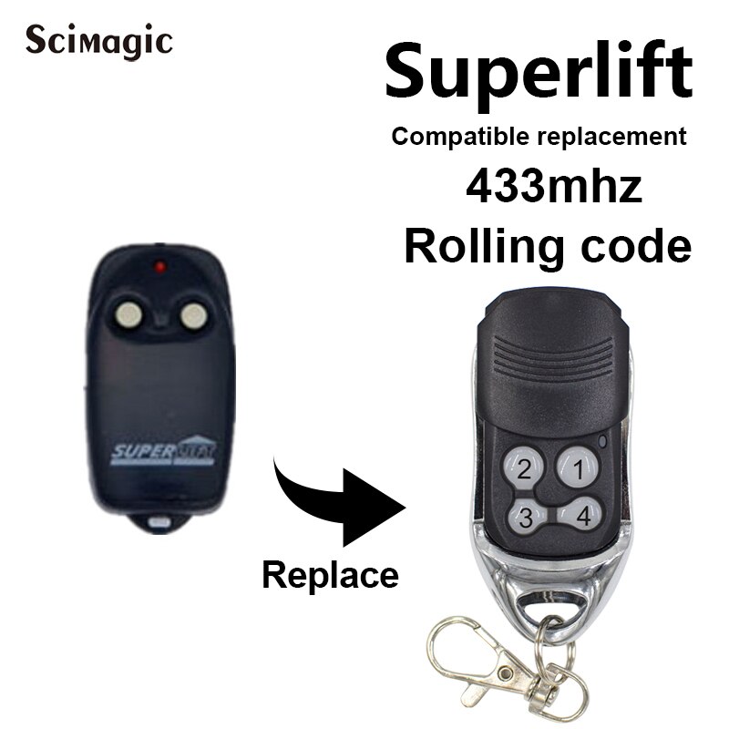 Replacement 433mhz Gate Opener Rolling Code for Superlift Garage Door Remote Control