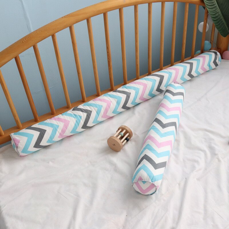 Katoenen Baby Slapen Lange Kussen Rond Kussen Wieg Nest Bumper Nachtkastje Protector Pasgeboren Baby Cot Versieren Bed Omtrek: 60x10cm  5