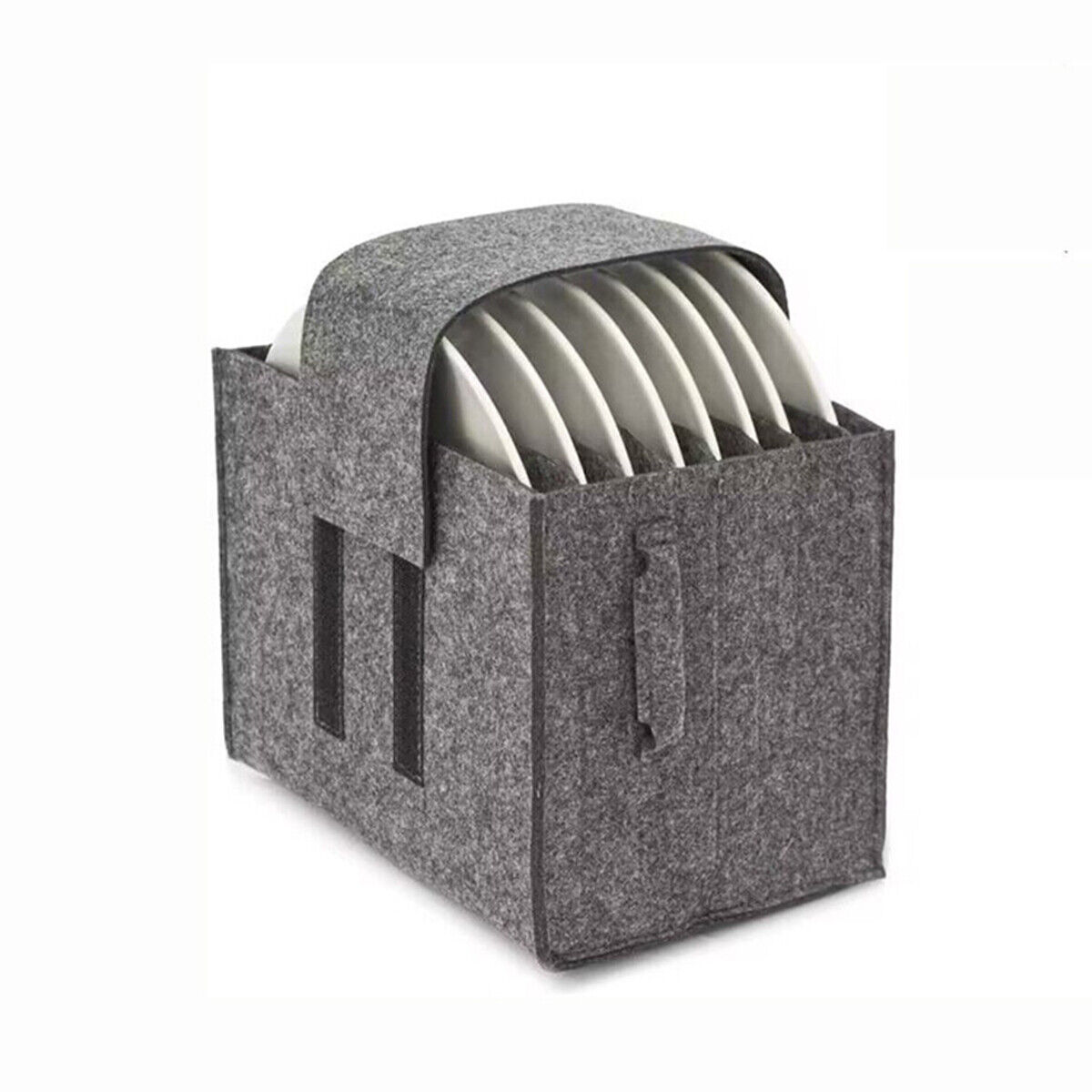 Felt Board Dish Cup Storage Bag Rack Thickened Camping Tableware Container RV Kitchen Cabinet Layered Plate Storage Box Camper
