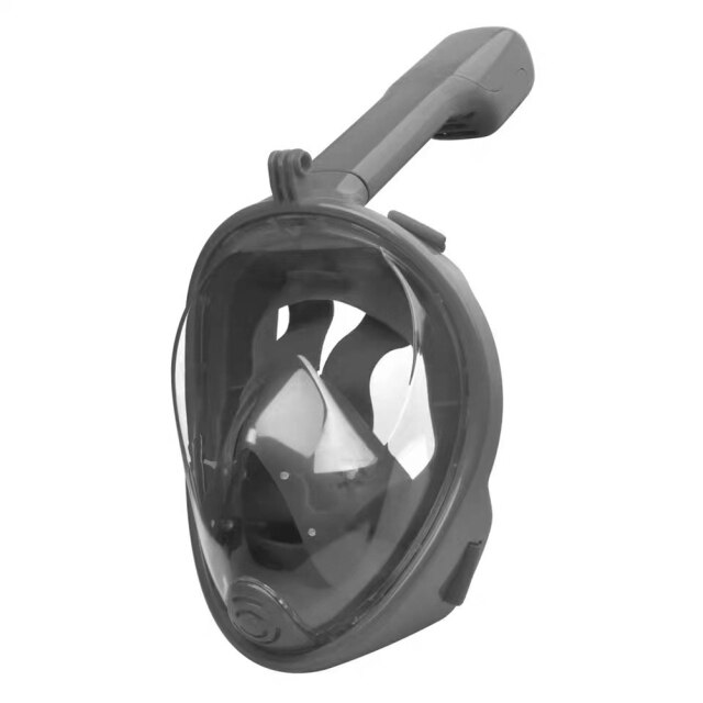 Underwater Full Face Diving Mask Anti-Fog Snorkeling Mask 180 Degree Seaview Snorkel Mask for Swimming and Diving: Light Grey / S/M