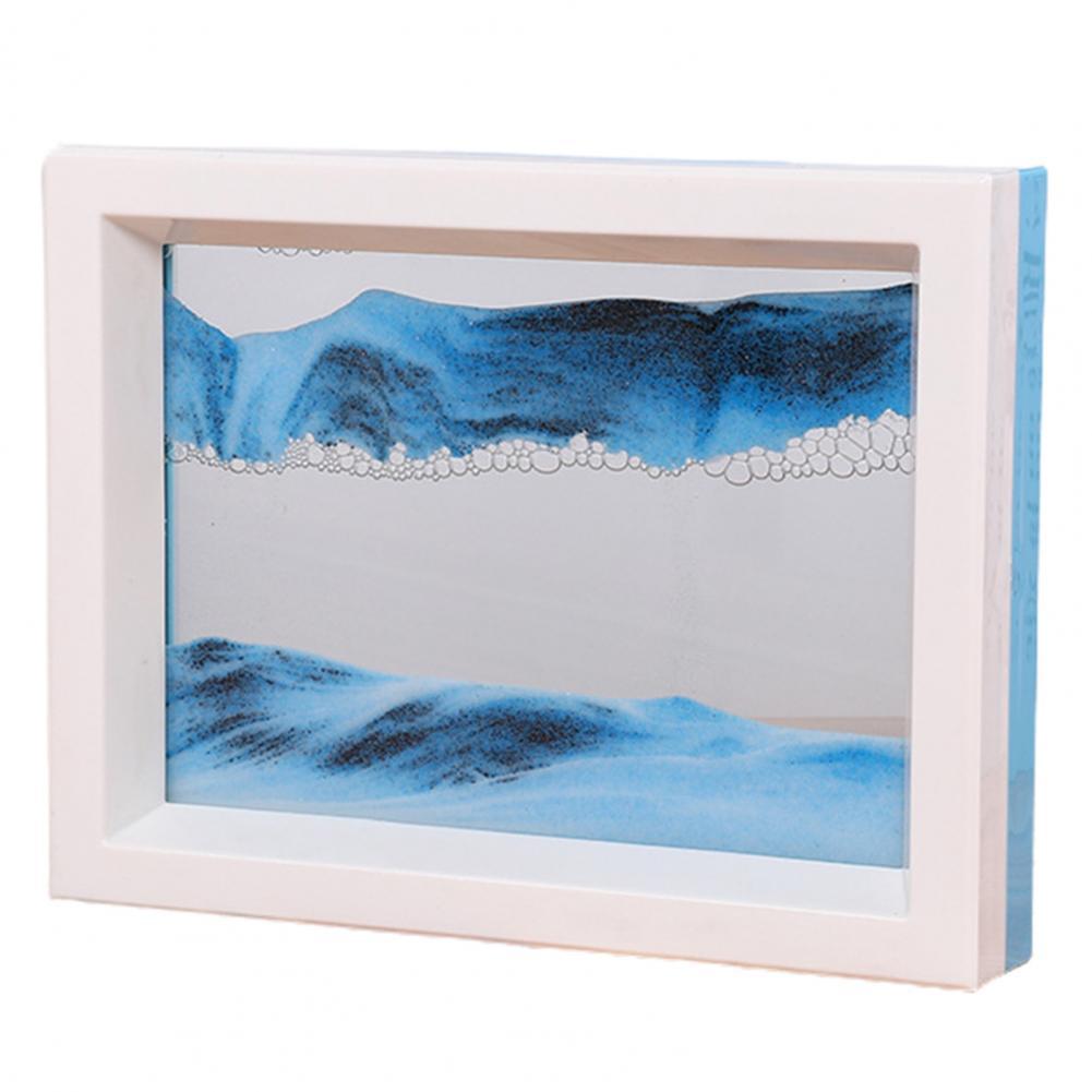 3D Flowing Sand Picture Glass Moving Sand Art Picture	Mountain Pattern Dynamic Sand Picture Home Decor Hourglasses песочные часы: Blue