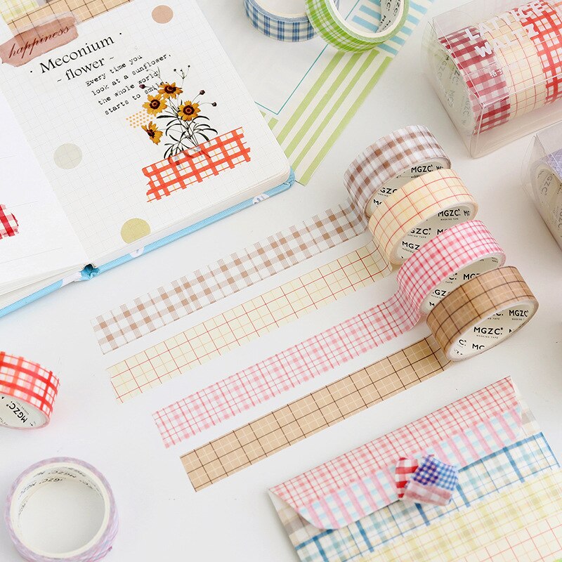 5 pièces/1lot rubans adhésifs décoratifs treillis valse Scrapbooking papier pour bricolage Scrapbooking autocollants 3m