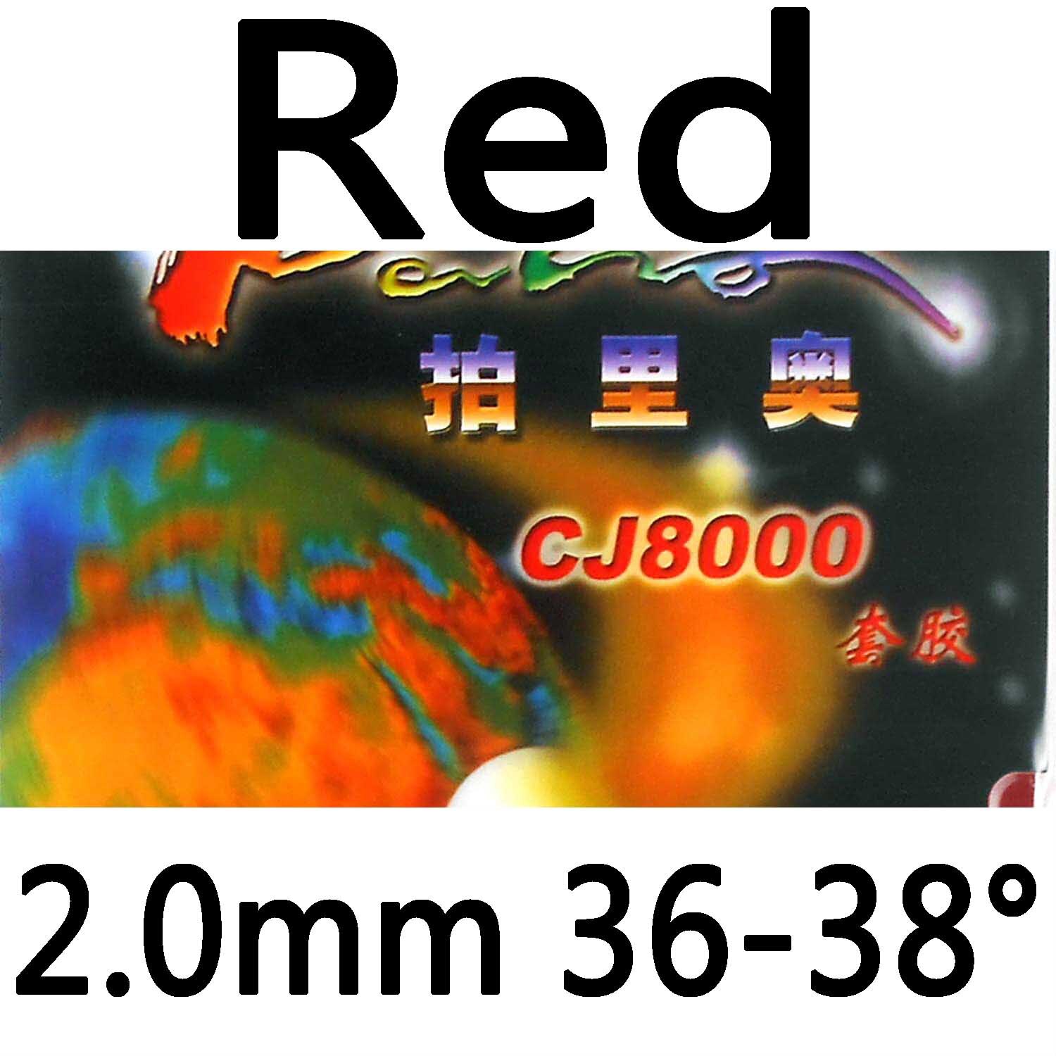 Palio CJ8000 (tipo 2-lato ciclo continuo) pip-in ping-pong (ping-pong) gomma con spugna: rosso 2.0mm H36-38