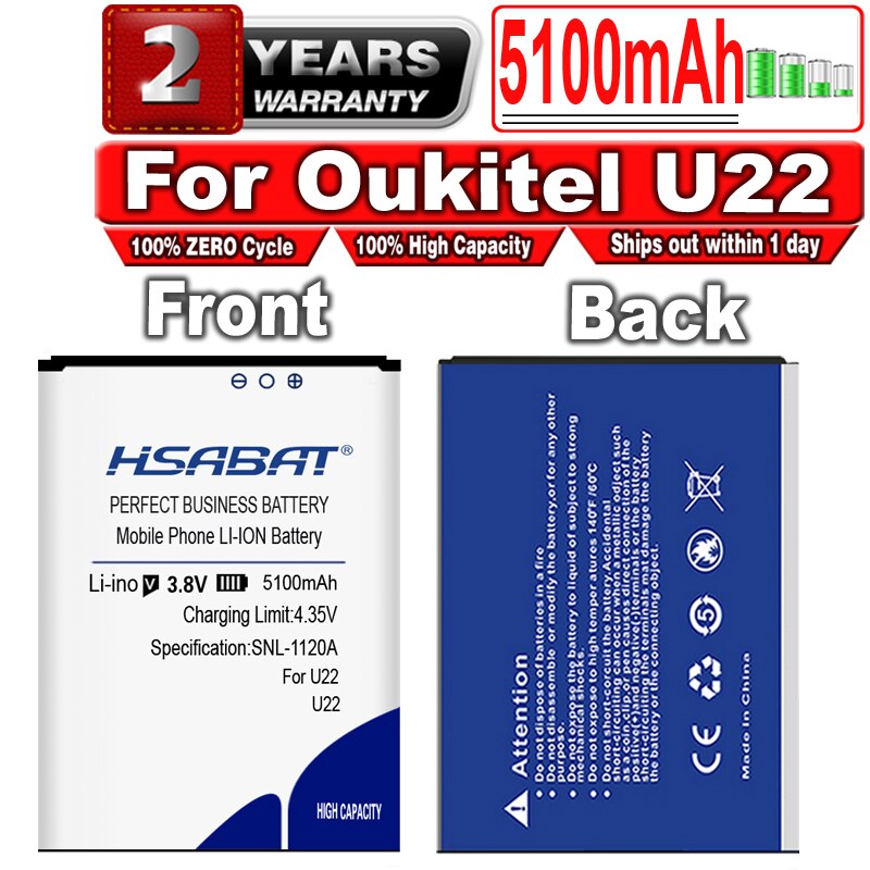 HSABAT-Batería de 3200-5100mAh para Oukitel U22, para Oukitel C3 / C5 C5 Pro / C11 C11 Pro / U7 Plus / U7 Pro / C8