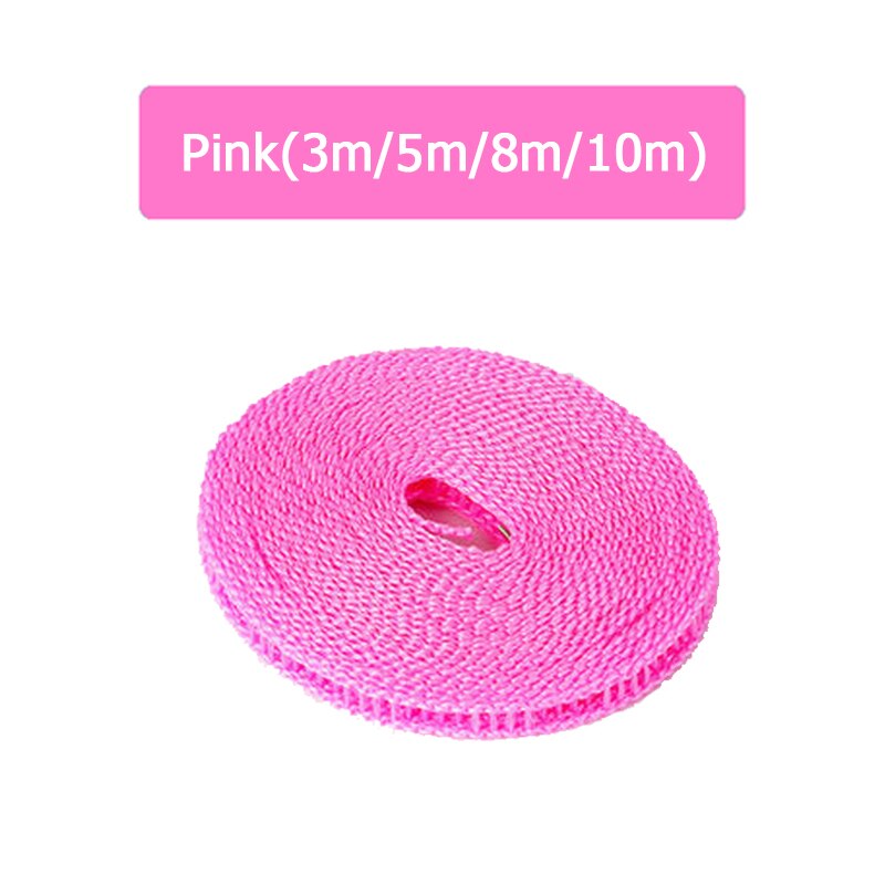 Draagbare Anti-Slip Winddicht Waslijn Hek Type Waslijn Drogen Quilt Touw 5-10M Waslijn Outdoor Reizen waslijn: Pink / 10M
