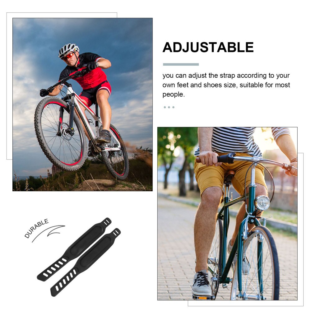 4 Pcs Foot Pedal Binding Band Foot Strap Lightweight Bike Pedal Straps for Gym Bike (Black)