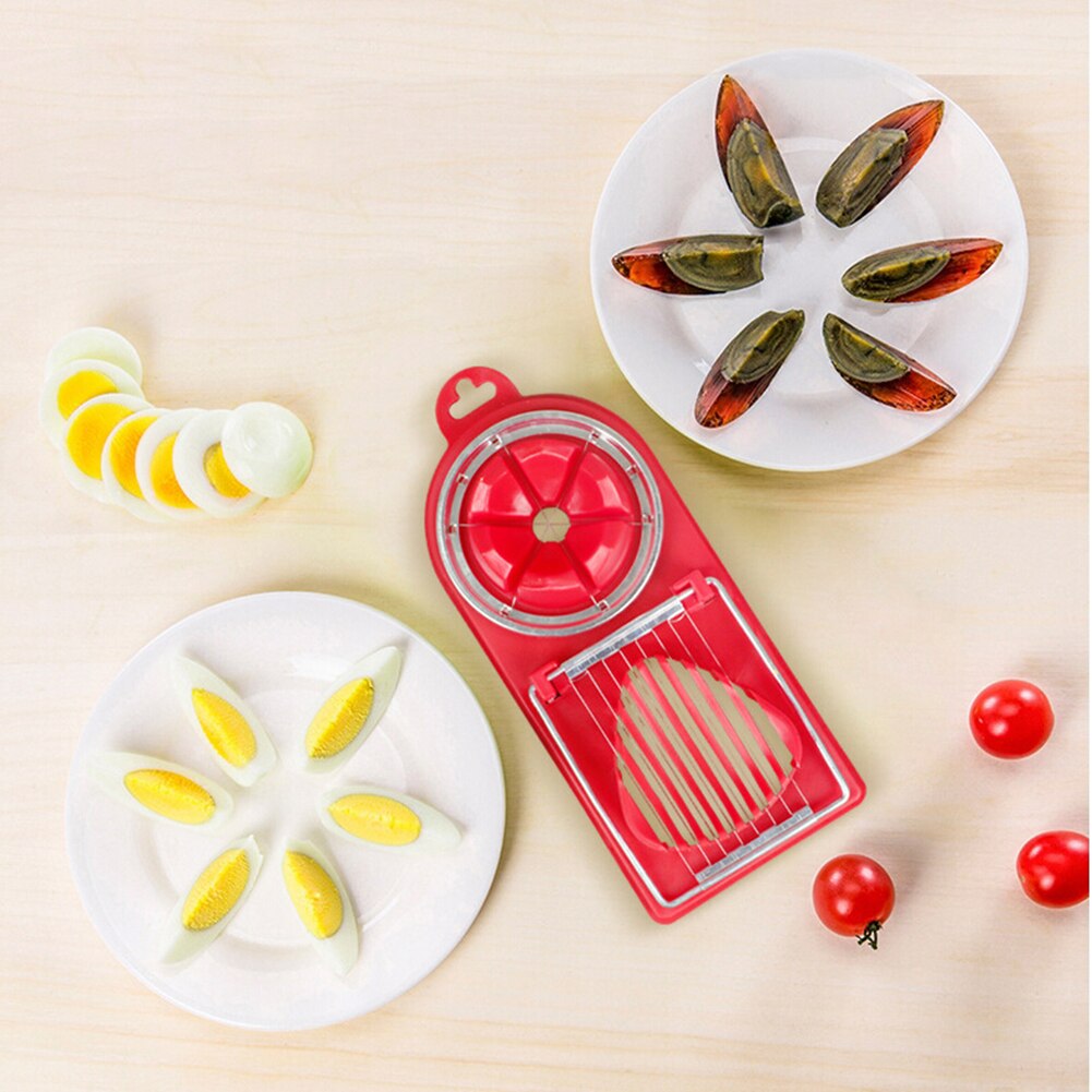 2Pcs Egg Cutter Multi-Functional Egg Slicer 2in1 Kitchen Tool Eggs Cutting Gadgets Egg Splitter Cooking Tools