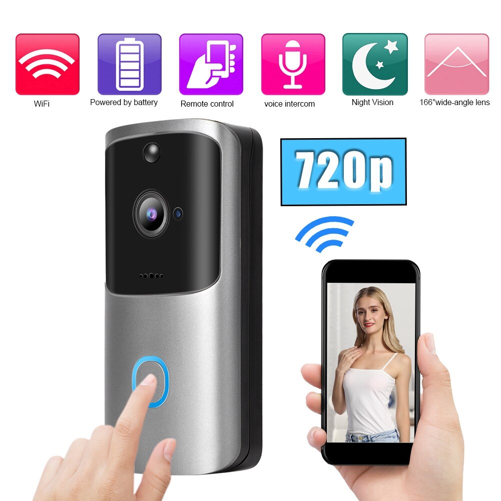 720 P HD Smart Wireless WIFI Video Deurbel Home Security Camera IR Nachtzicht Video en Voice Call Bewegingsdetectie opname