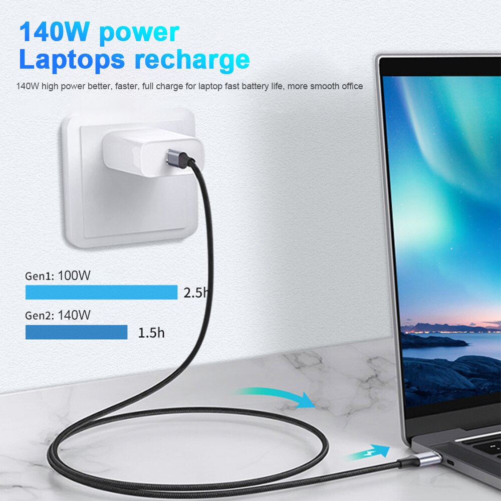 140W USB C Kabel PD 3,1 Schnelle Ladekabel Adapter Typ-C zu Typ C Ladung Schnur für macBook für iPad Profi Android 1m 1,5 m 2m