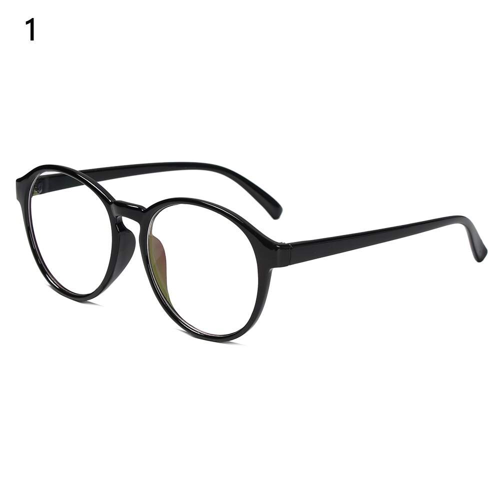Retro Big Frame Optical Glasses Frame Round Transparent Lens Women Men Ultra Light Printied Eyeglass Vision Care Spectacles: 01