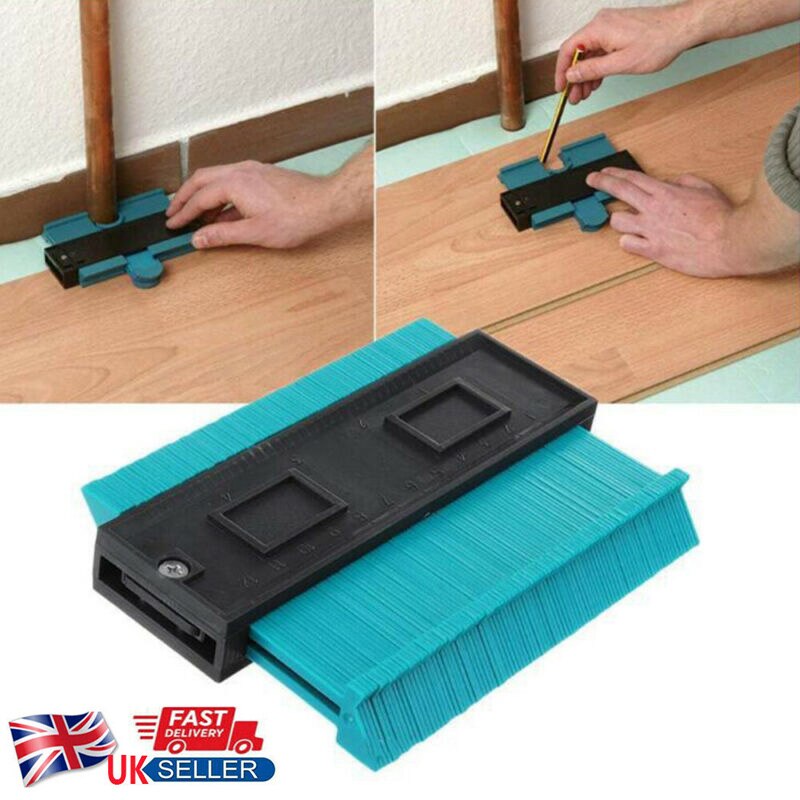 12/14/25/Cm Gauge Duplicator Plastic Profile Copy Contour Profile Gauge Tiling Laminate Tiles Edge Shaping Wood Measure Ruler: 12cm 01