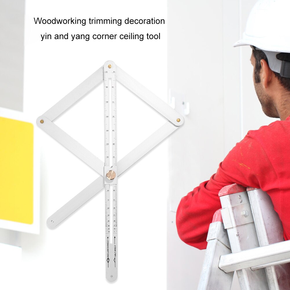 Measuring Ruler Folding Woodworking Tool Protractor Rust-proof Angles Frames for Quickly Measuring Accessories