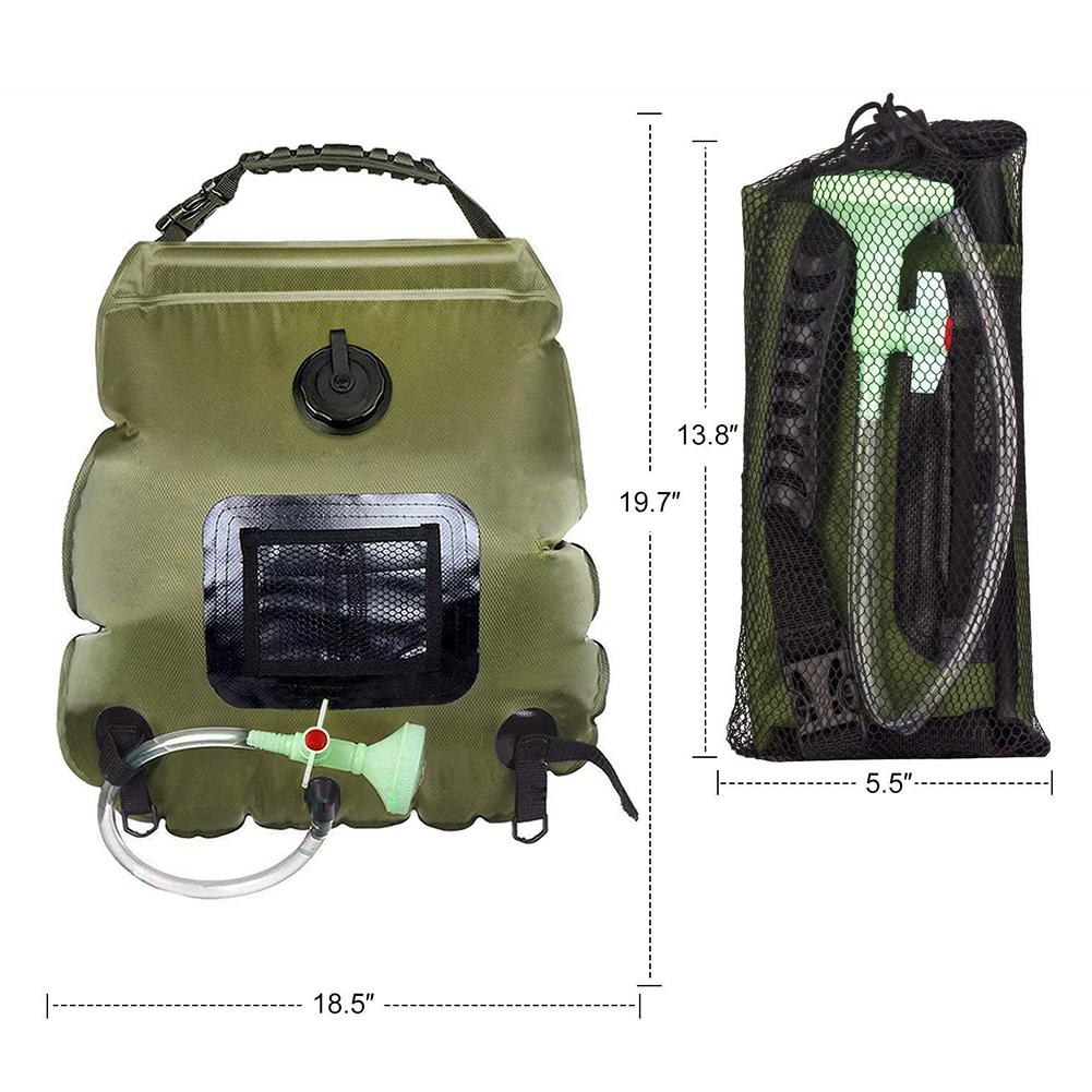 Draagbare 20L Zonne-energie Verwarmde Douche Bag Pouch Voor Outdoor Travel Camping Voor Camping Wandelen Camping Equipment Tool