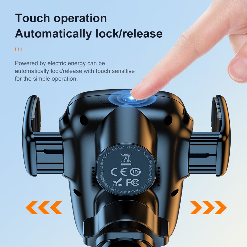 Kuulaa Cargador Inalámbrico Coche 15W - Soporte Teléfono Carga Rápida Sensor Infrarrojo para Ventilación