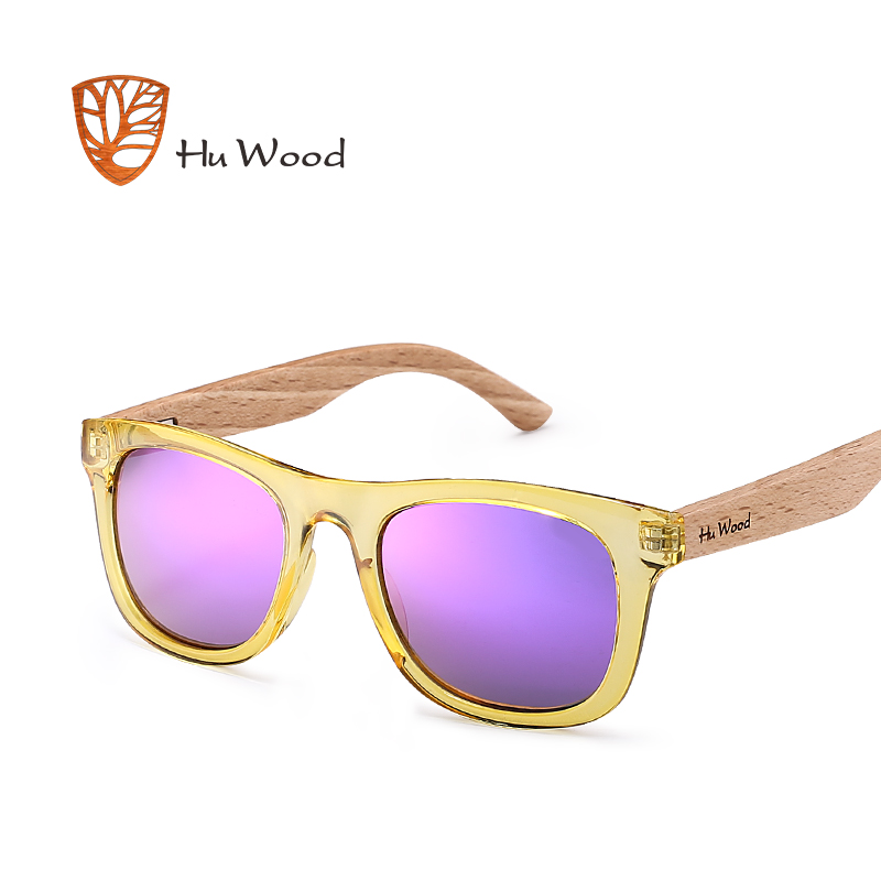 Hu Wood-gafas de sol polarizadas para niños y niñas, con marcos reciclados y brazos de madera de haya, de 4 a 8 años: yellow