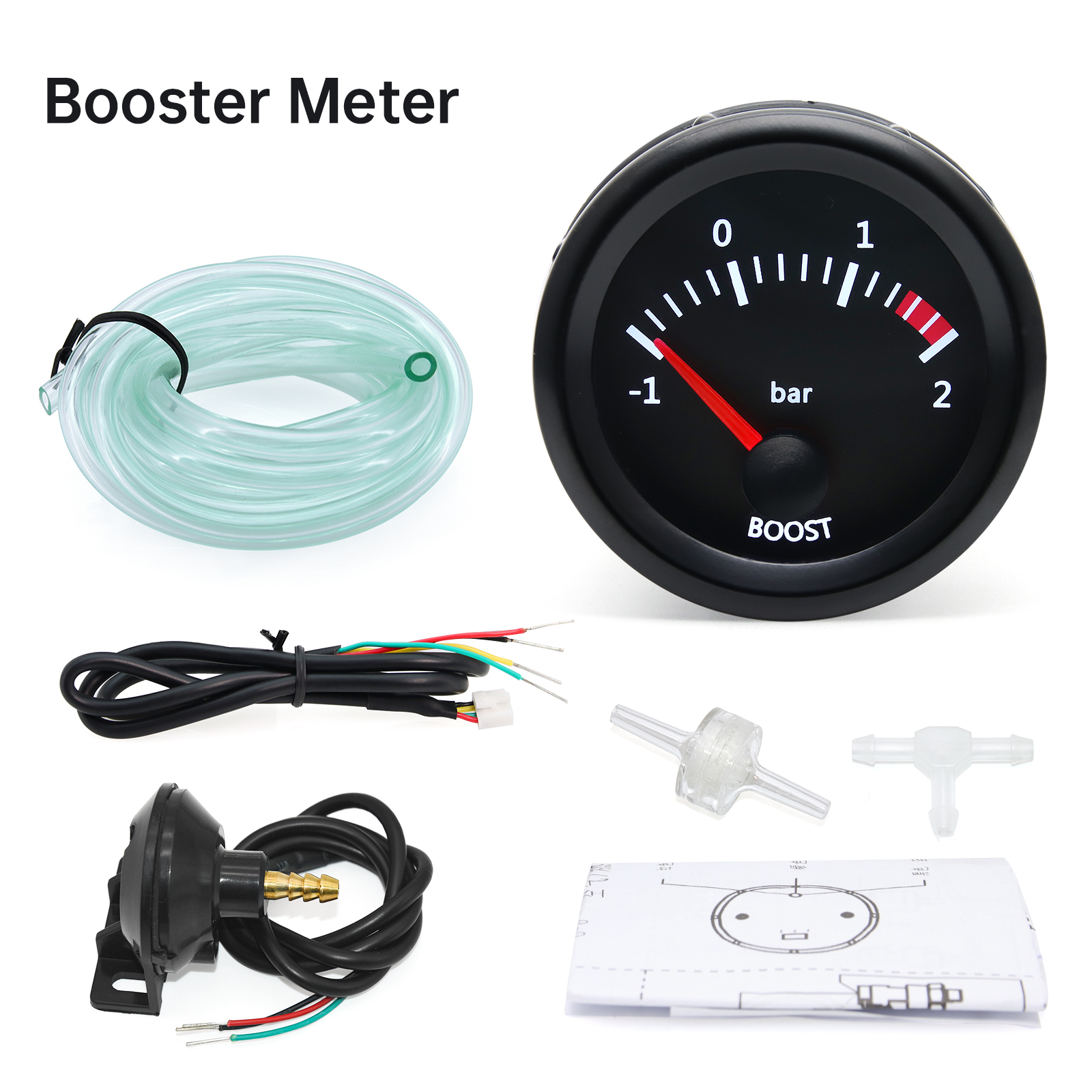 Para coche de gasolina 12V 52mm medidor de coche Universal Auto temperatura de agua temperatura de aceite prensa de aceite medidor de voltios de combustible con Sensor soporte negro: Verde militar