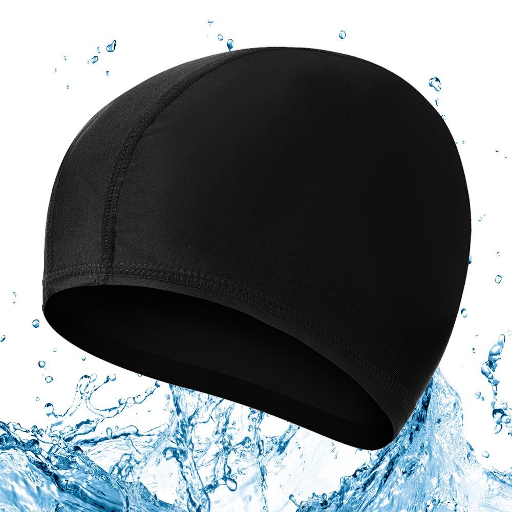 Women Men Swimming Cap Waterproof Fabric Protect Ears Long Hair Sports Siwm Pool Swimming Hat Swimming Accessories: White