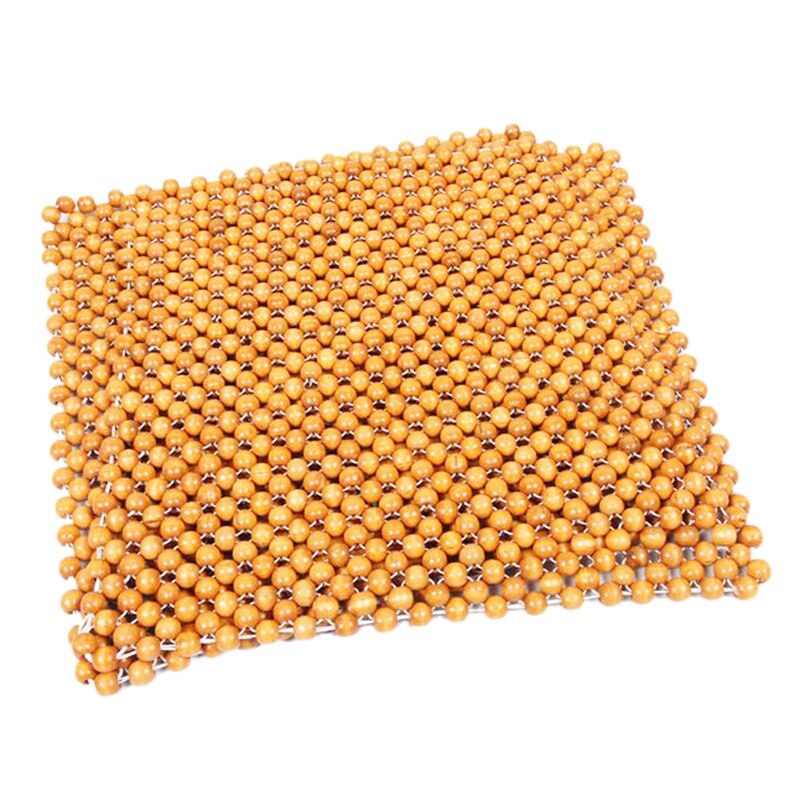 Houten Kraal Auto Zitkussen Houten Kralen Stoel Art Massage Kussen Auto Zitkussen Autostoel Cover Bead Pad Beige