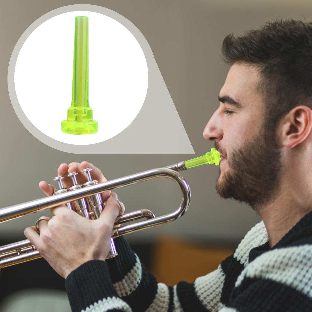 Boquilla de trompeta plástica 3C para principiantes, accesorios de trompeta Musical, partes y accesorios de instrumentos de latón amarillo blanco